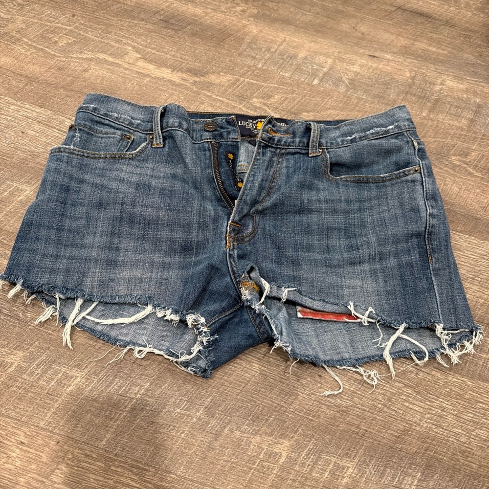 Lucky Brand Blue Distressed Jean Shorts